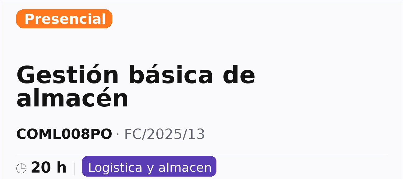Gestión básica de almacén