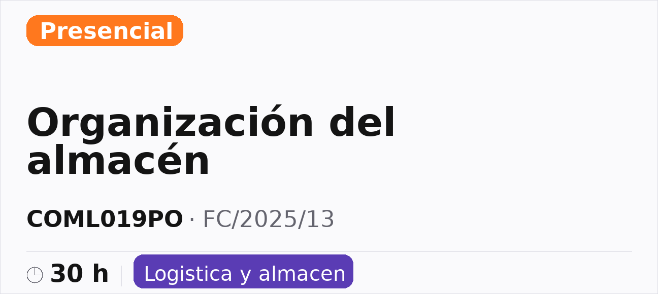 Organización del almacén