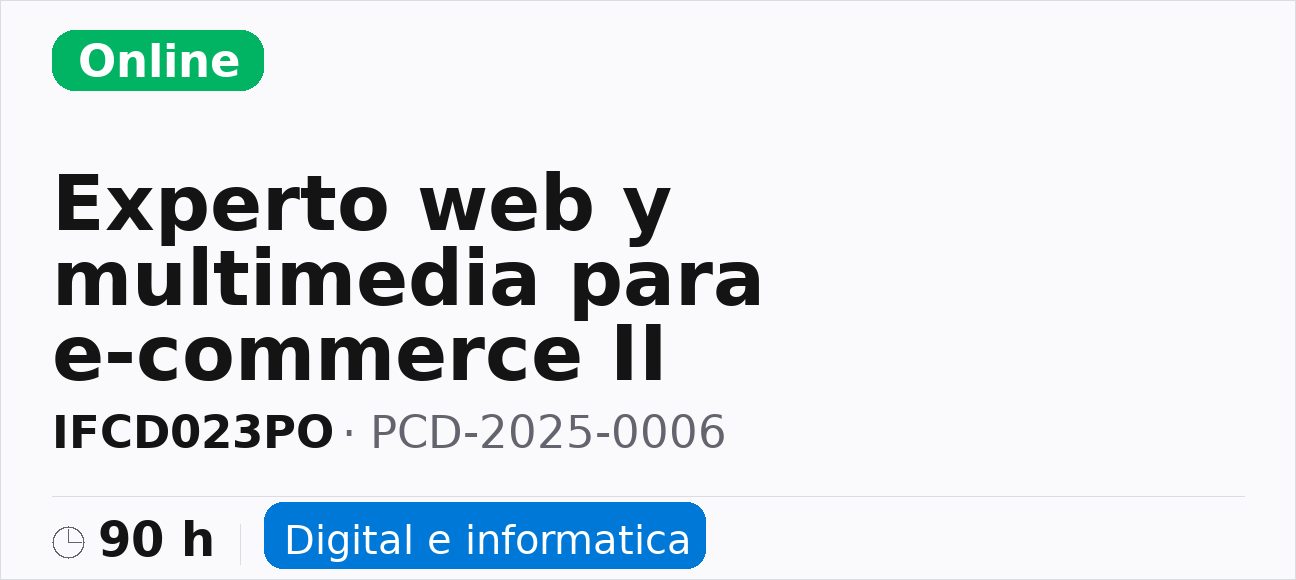 Experto web y multimedia para e-commerce II