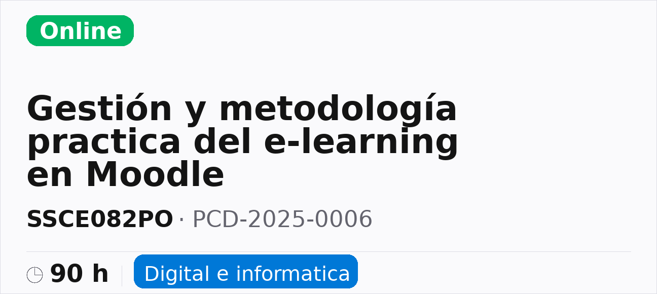 Gestión y metodología practica del e-learning en Moodle